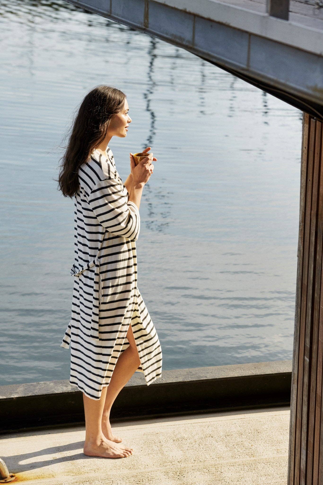 Coastal Stripe Terry Organic Cotton Robe