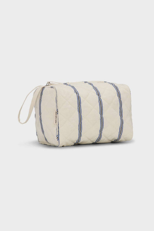 Coastal Stripe Quilted Cosmetic Bag