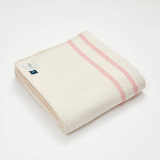 Pink Stripe Recycled Cotton Blanket