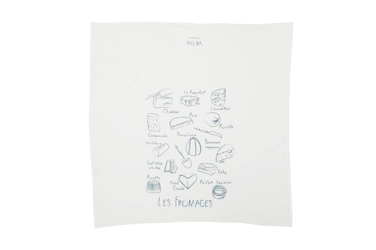 Les fromages 100% Cotton Silk Screened Oversized Tea Towel