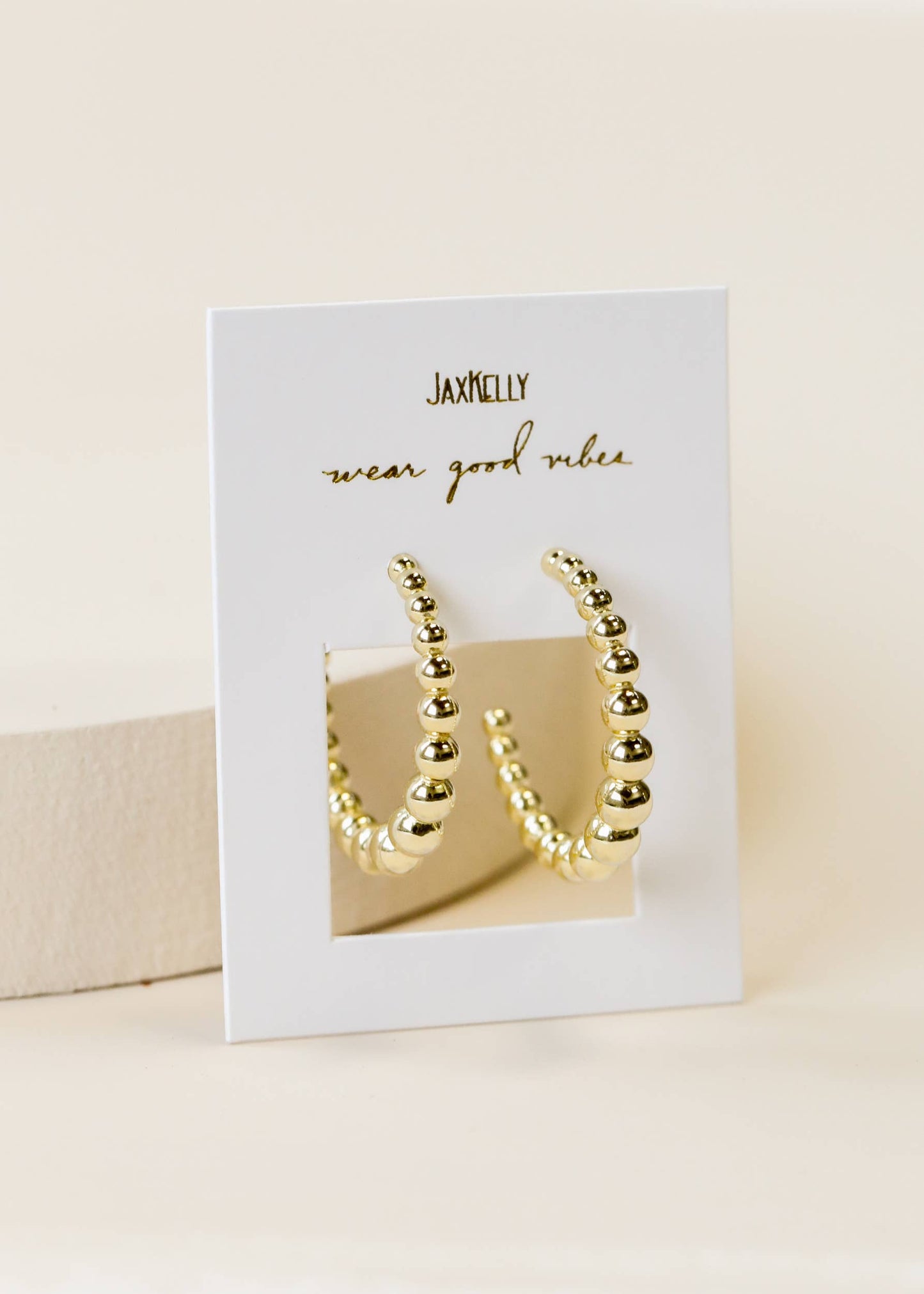 Ball Hoop Gold Earrings | Large