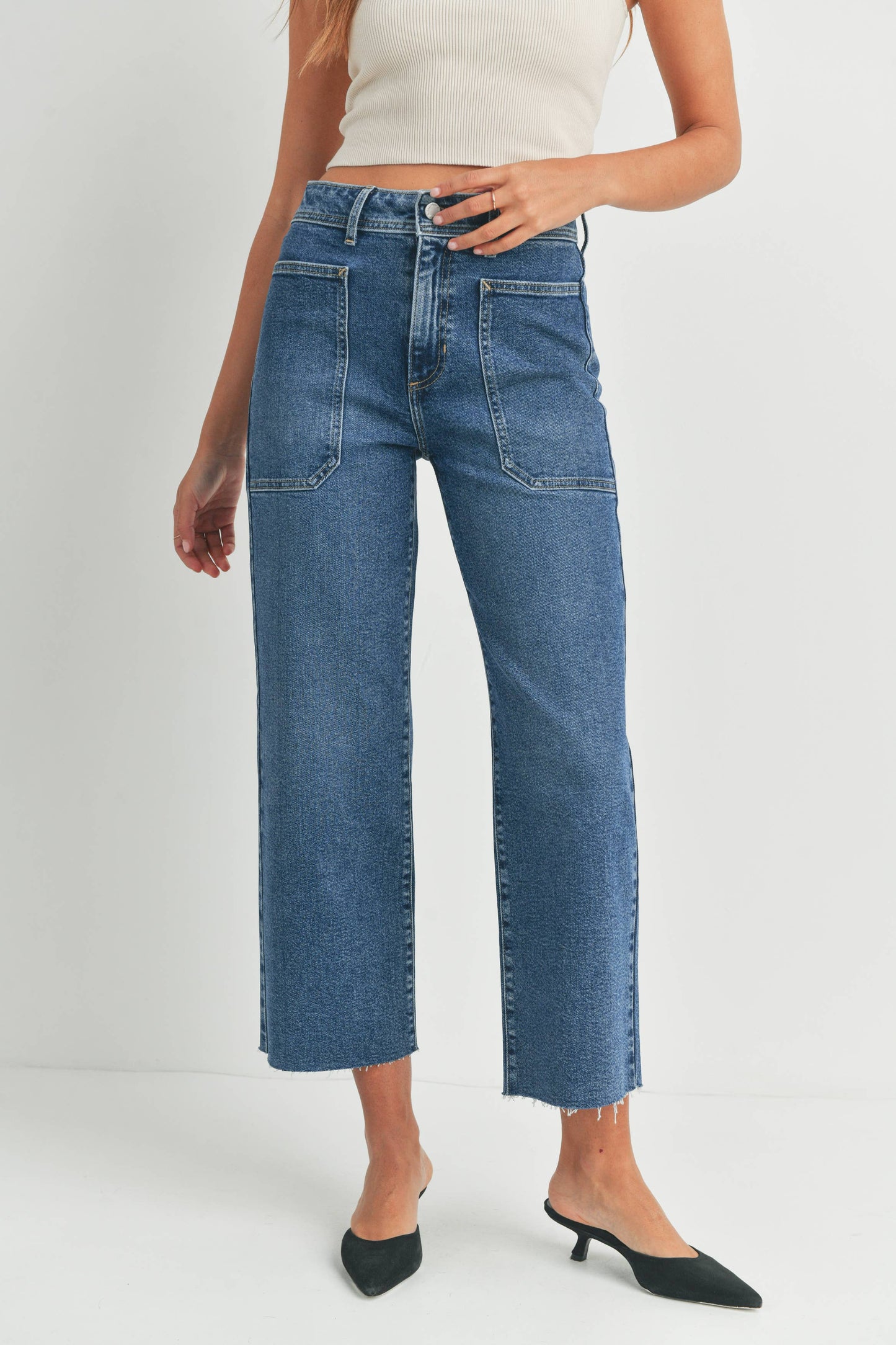 Utility Wide Leg Denim Jeans