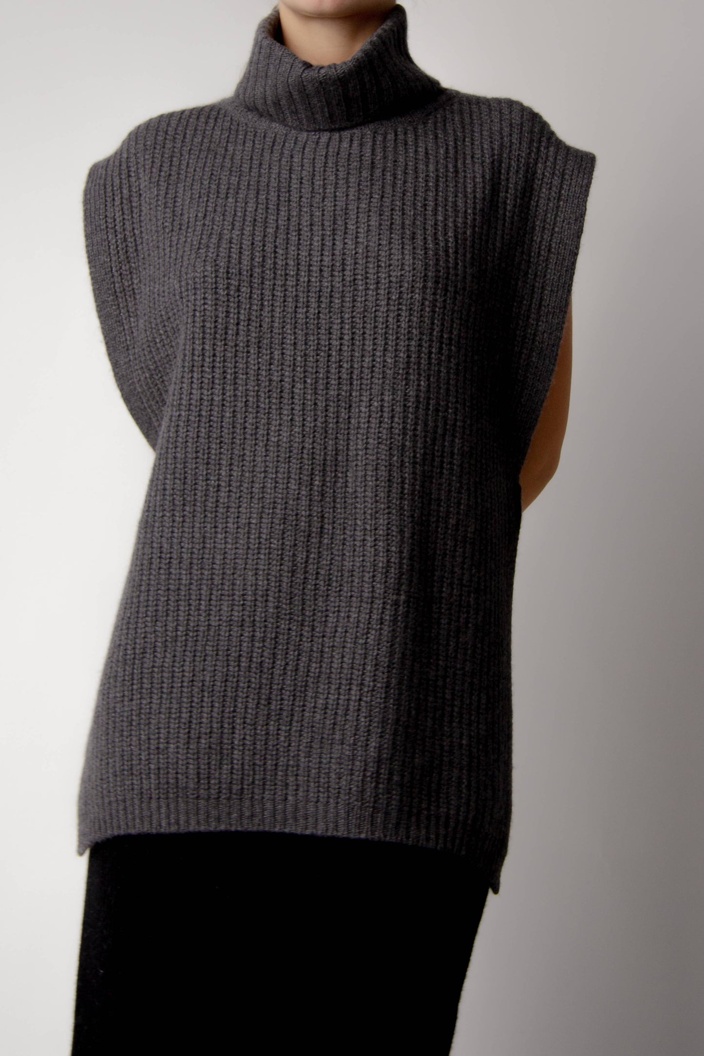 Cashmere Mix Turtleneck Tunic Sweater