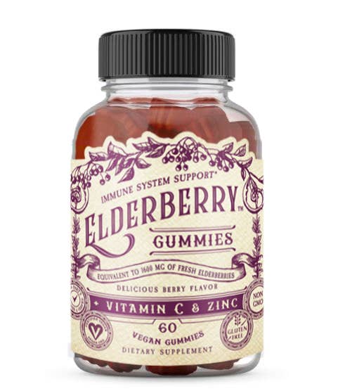 Elderberry Gummies with Zinc + Vitamin C- 60 CT