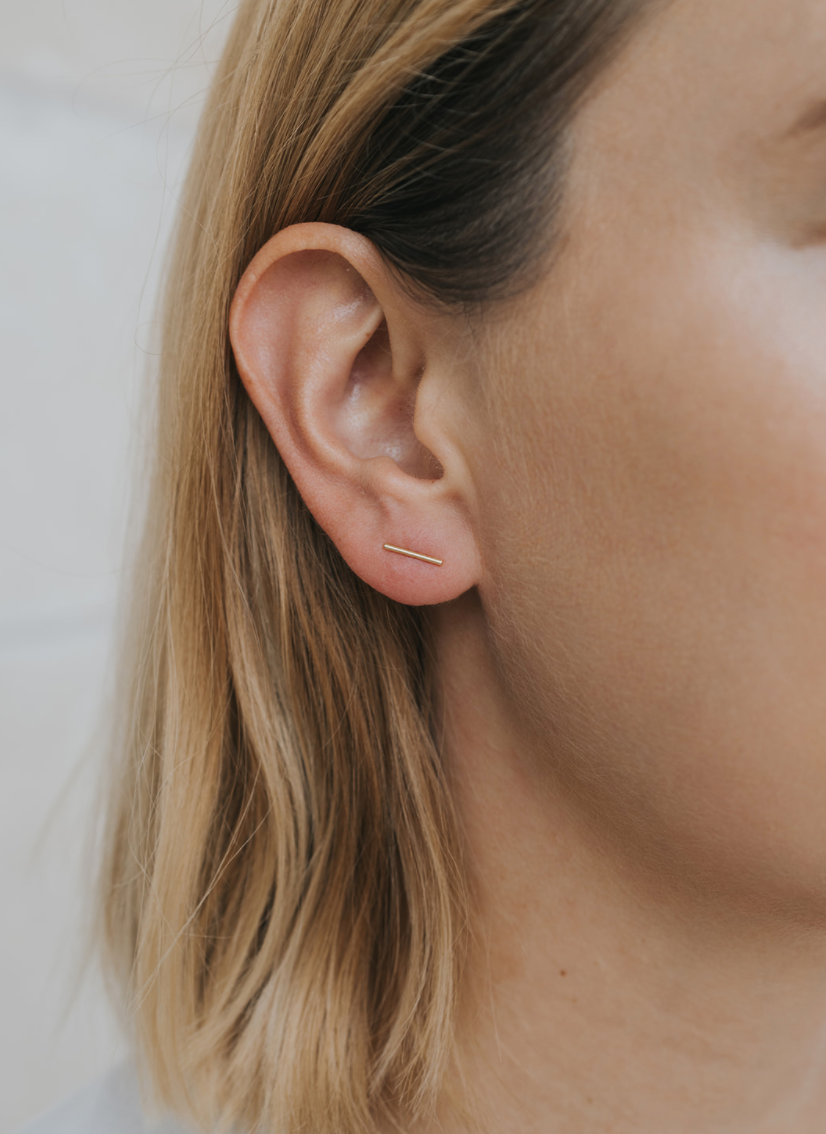 Minimalist Bar 18k Gold Plated Earrings