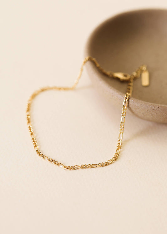 Simple Twist Chain Anklet - 18k Gold Plated