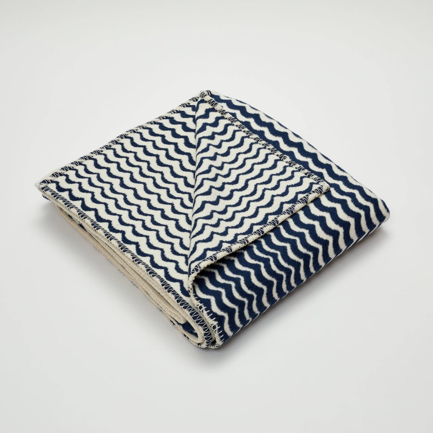 Navy Swell Recycled Cotton Blanket