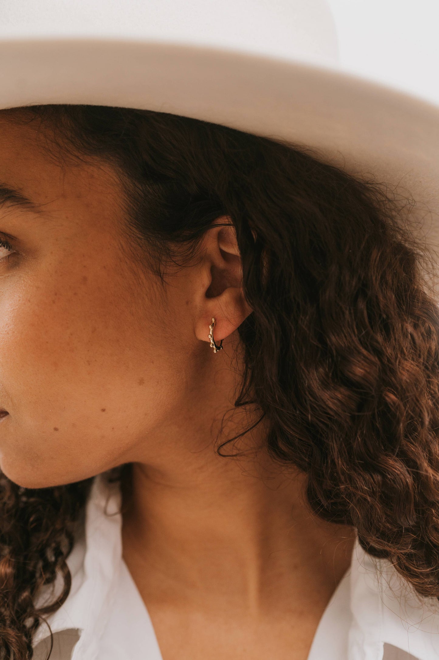 Gold Hoop Beaded Earrings