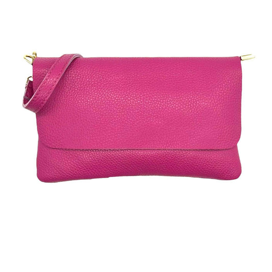 Grain Leather Envelope Clutch Bag