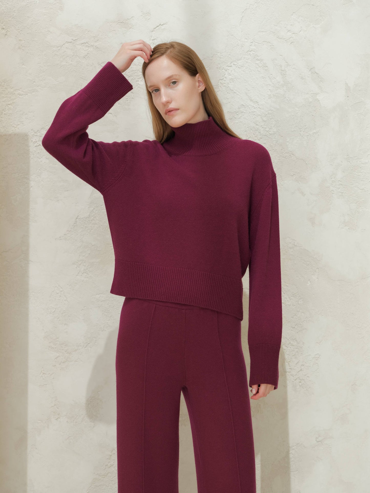 Mock Turtleneck Cashmere Blend Sweater