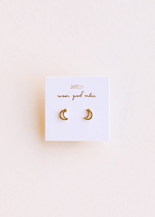 Minimalist Moon Gold Earrings