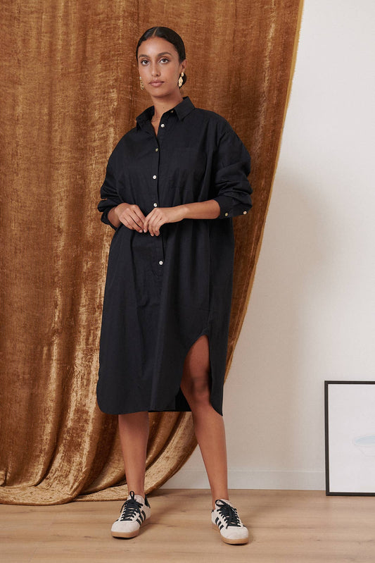 Long Sleeve Cotton Shirt Dress