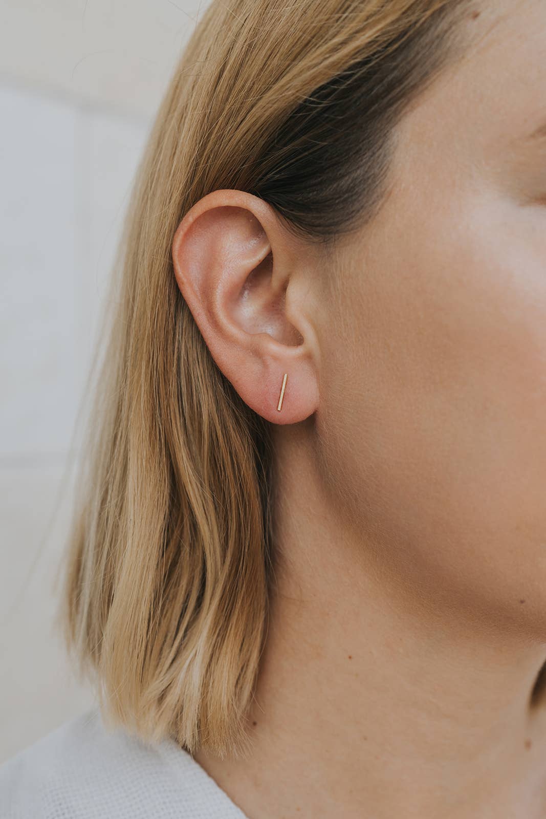 Minimalist Bar 18k Gold Plated Earrings