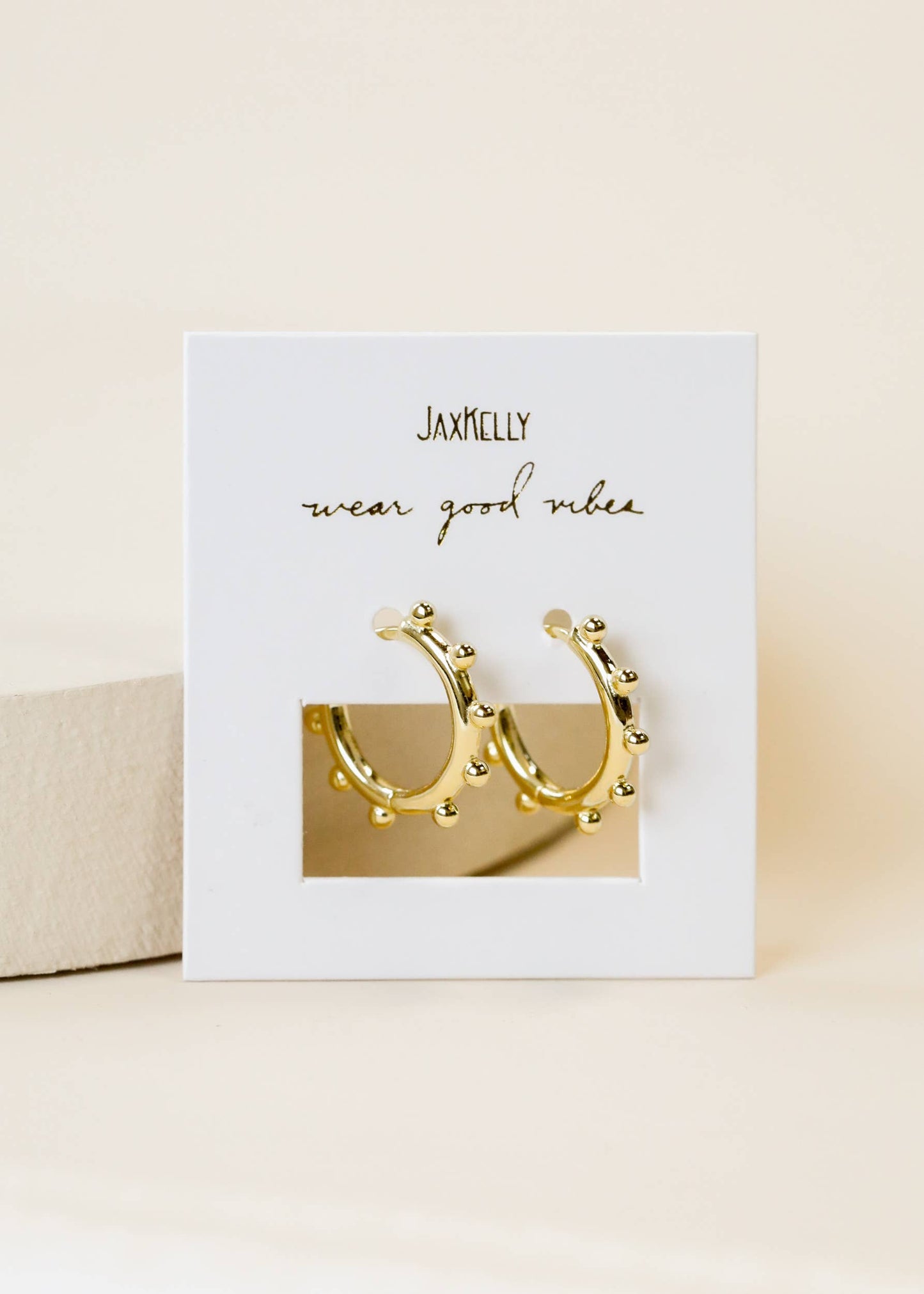 Gold Hoop Beaded Earrings