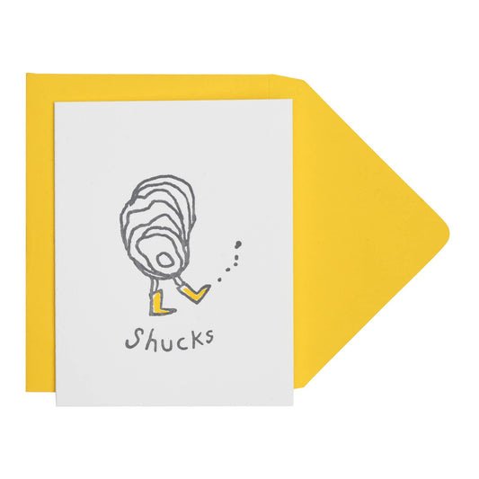 Shucks! Oyster Letter Pressed Greeting Card