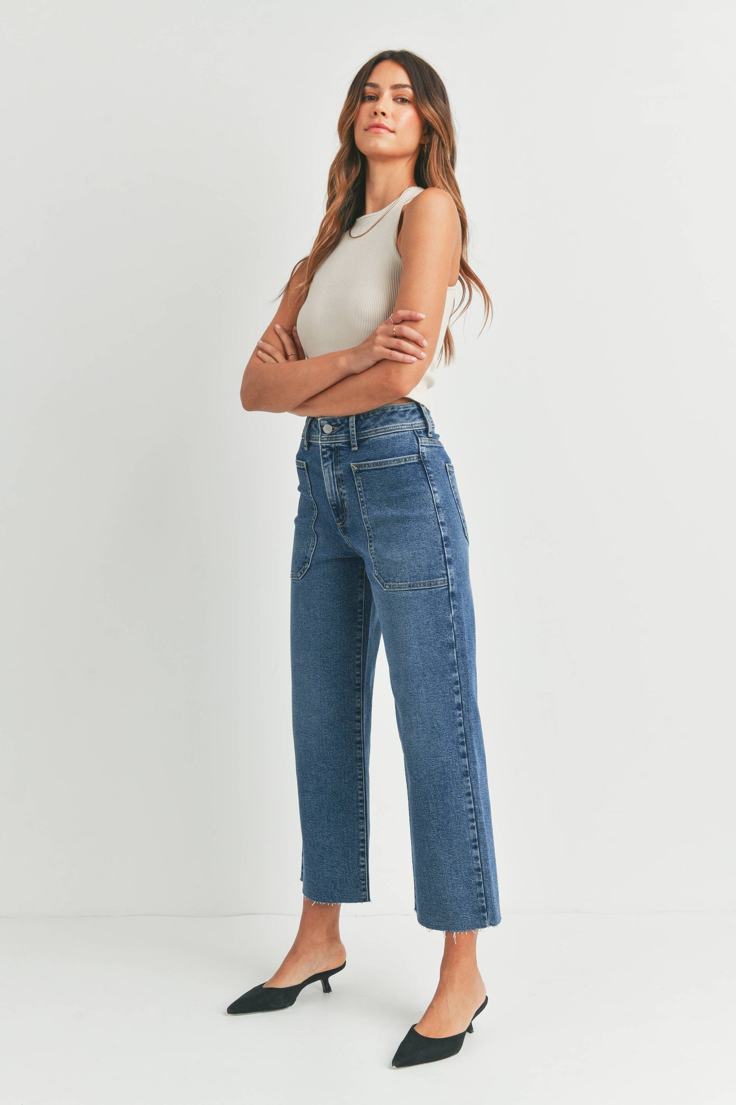 Utility Wide Leg Denim Jeans