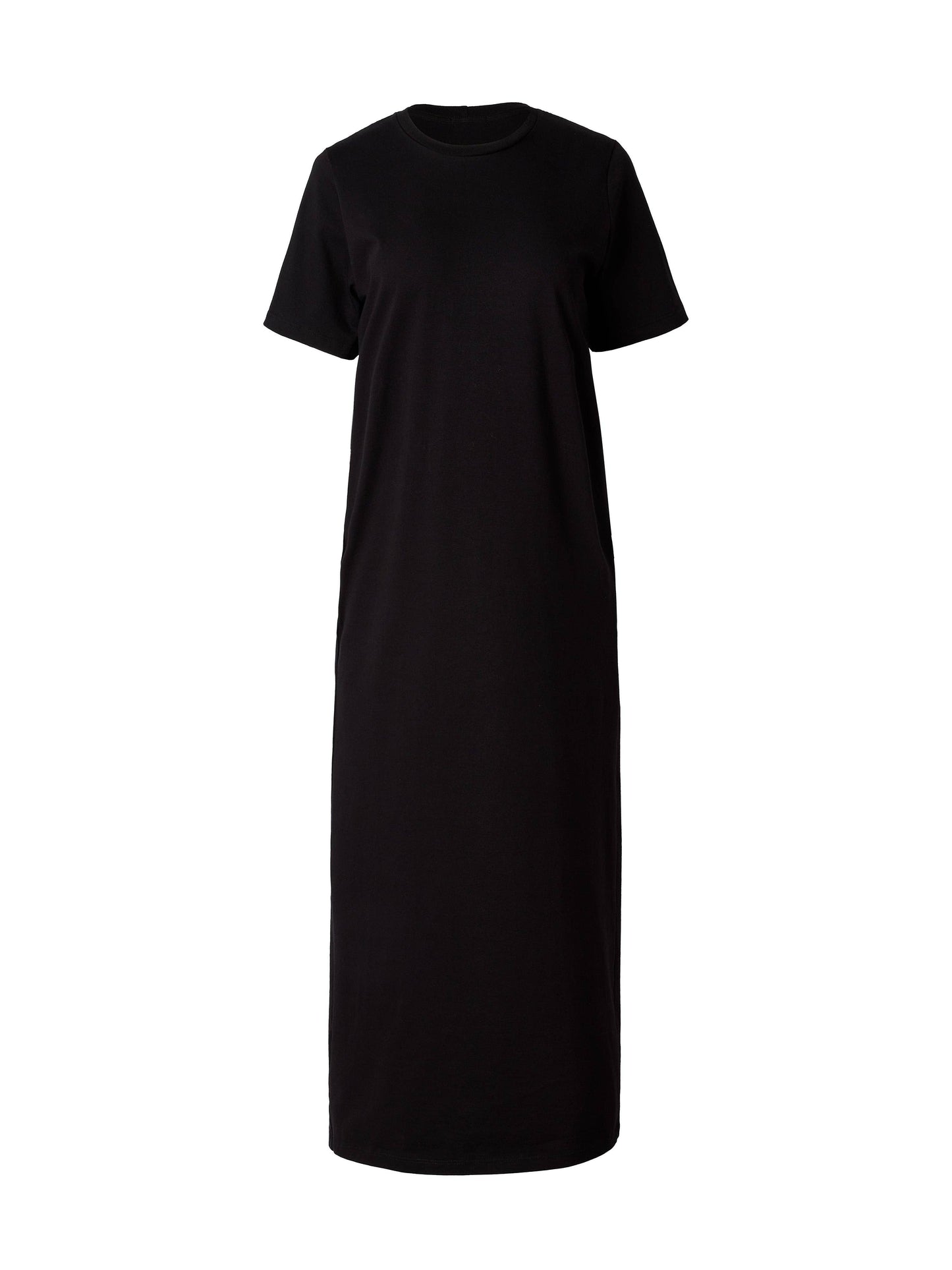 T-Shirt Style Short Sleeve "WALKER" Maxi Dress - Black