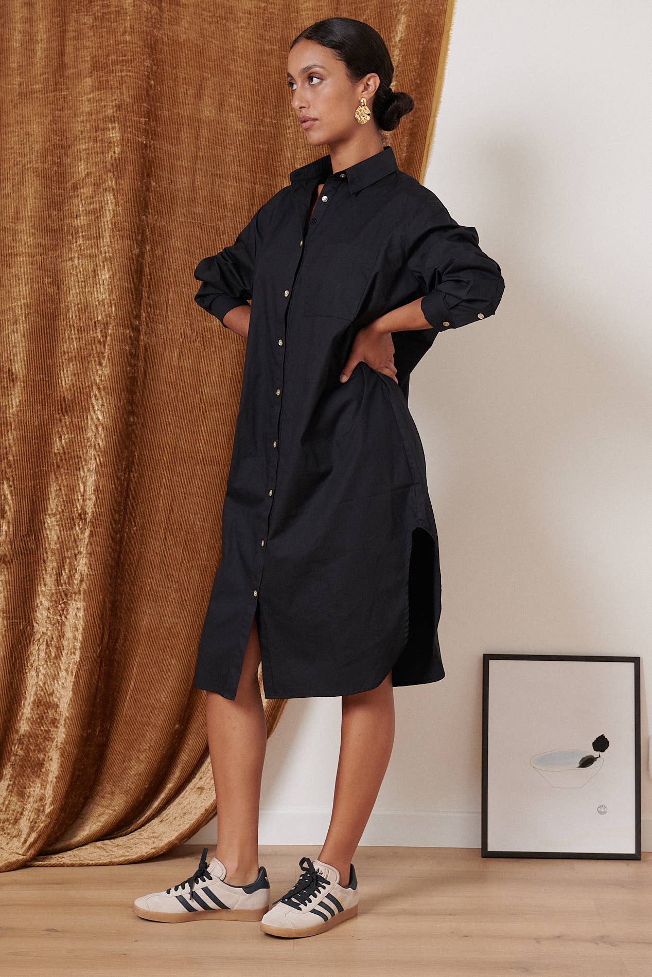 Long Sleeve Cotton Shirt Dress