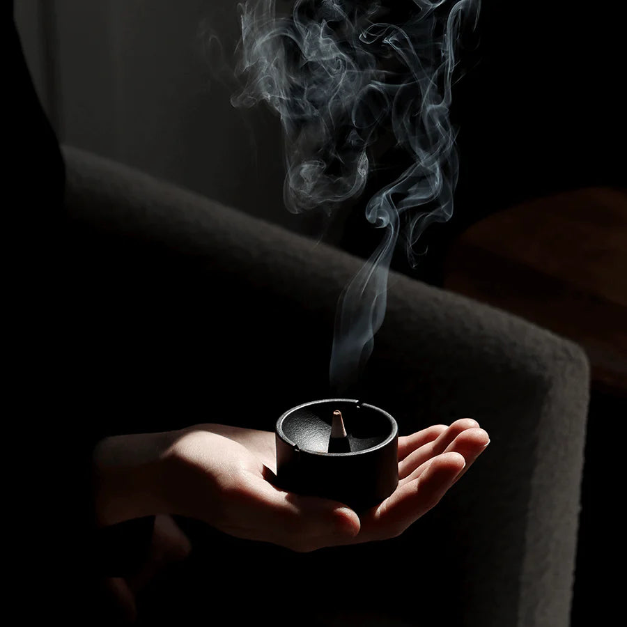 Modern Matte Black Ceramic Incense Burner