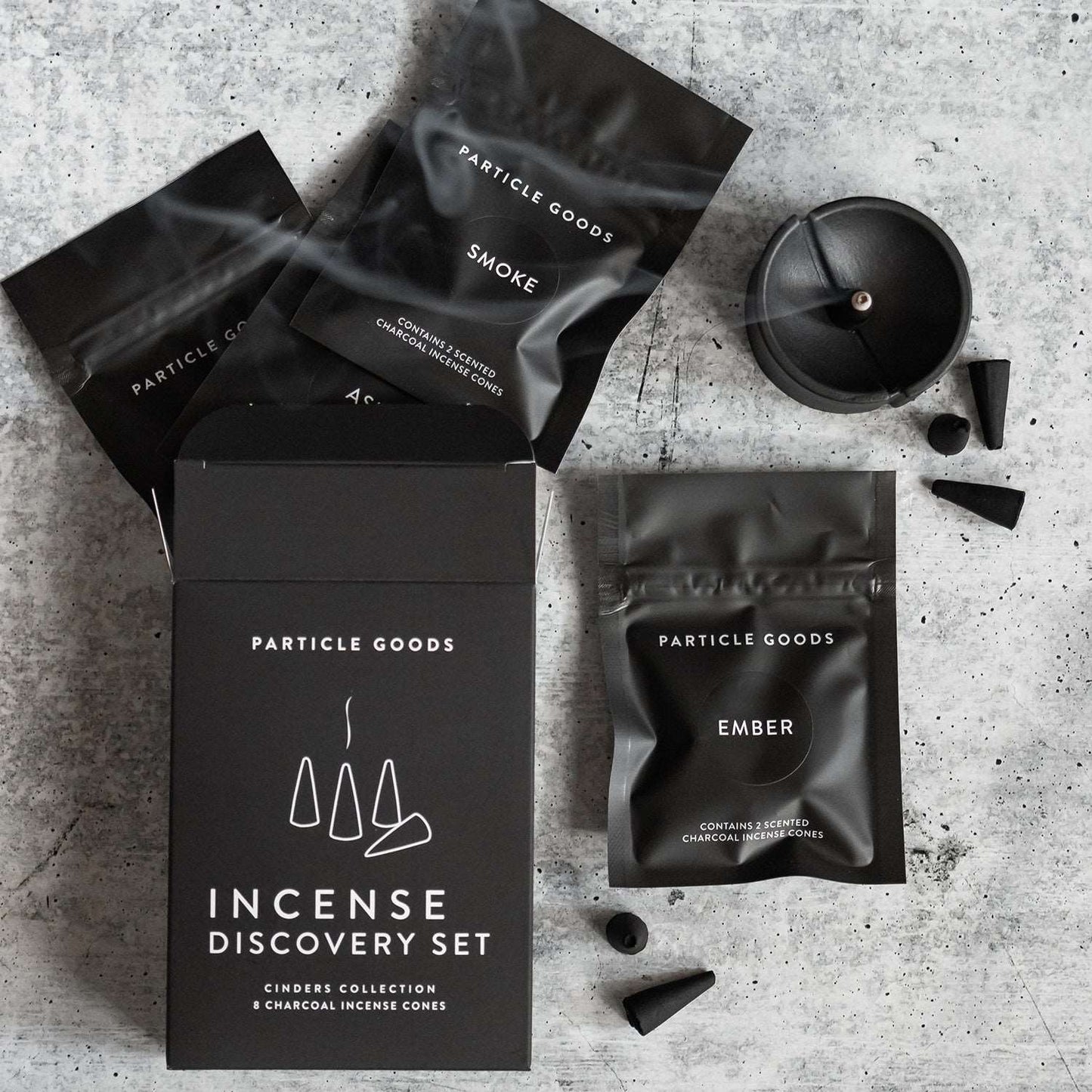 Incense Discovery Set by Particle Goods | Cinders Collection (8 Charcoal Incense Cones)