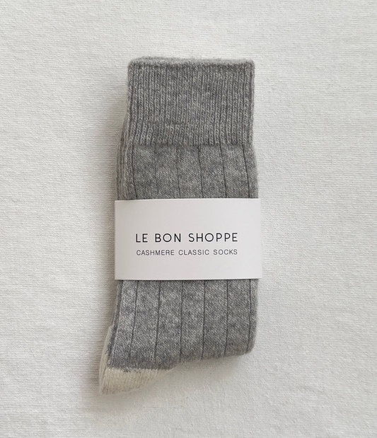 Le Bon Shoppe Classic Cashmere Socks | Grey Melange