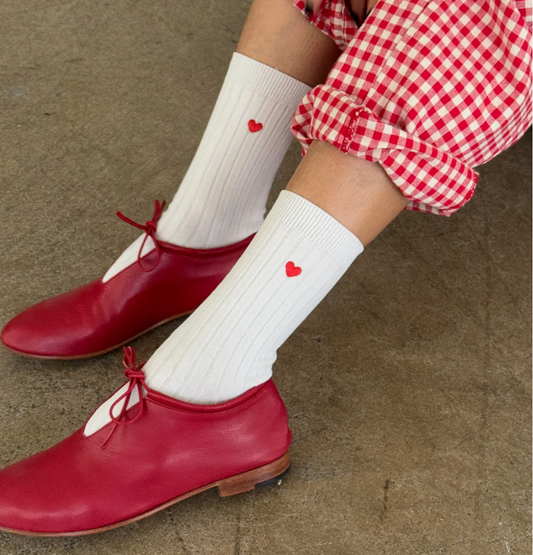 Le Bon Shoppe Her Socks | Classic White + Heart