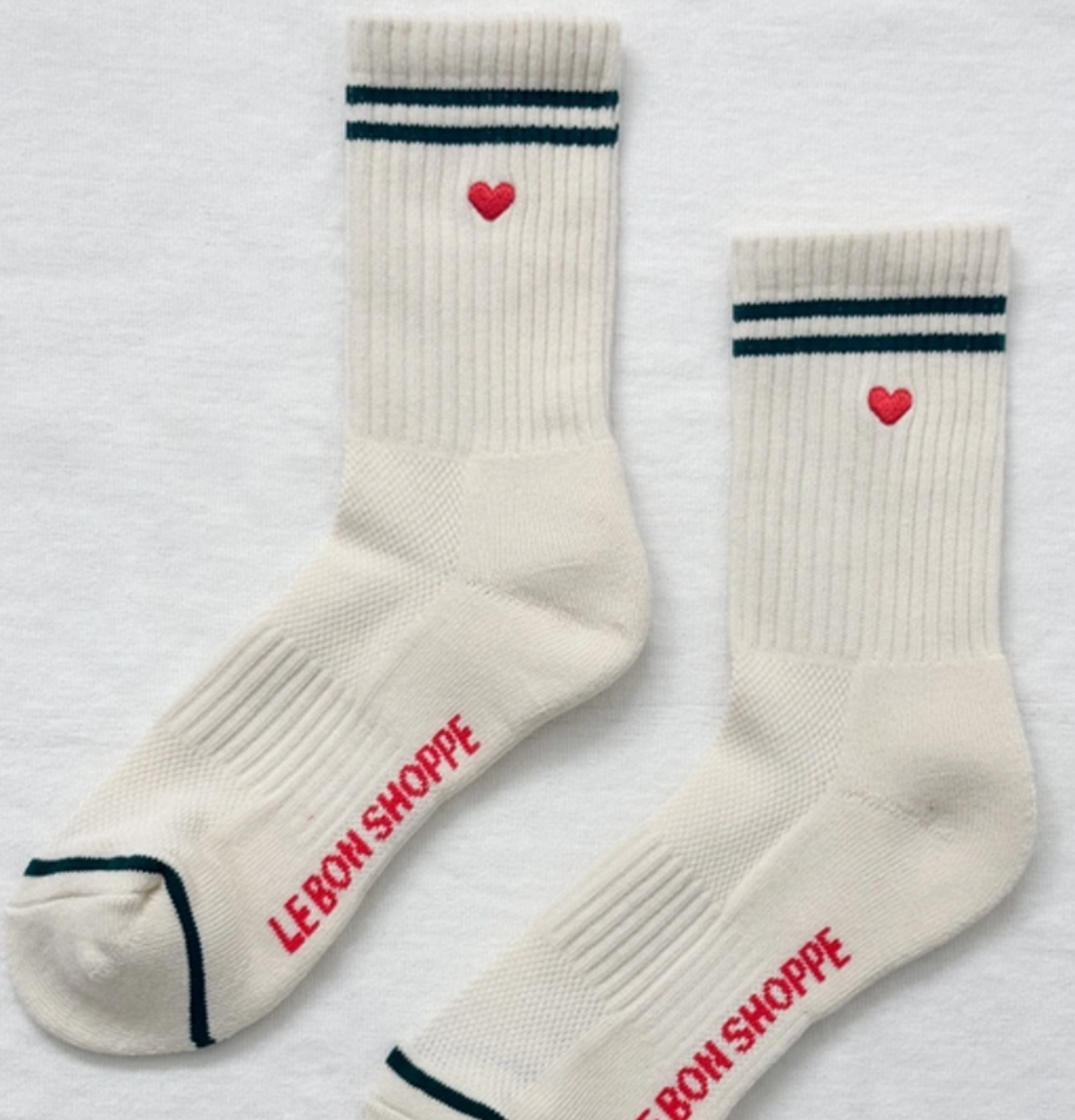 Le Bon Shoppe Embroidered Boyfriend Socks | Parchment + Heart