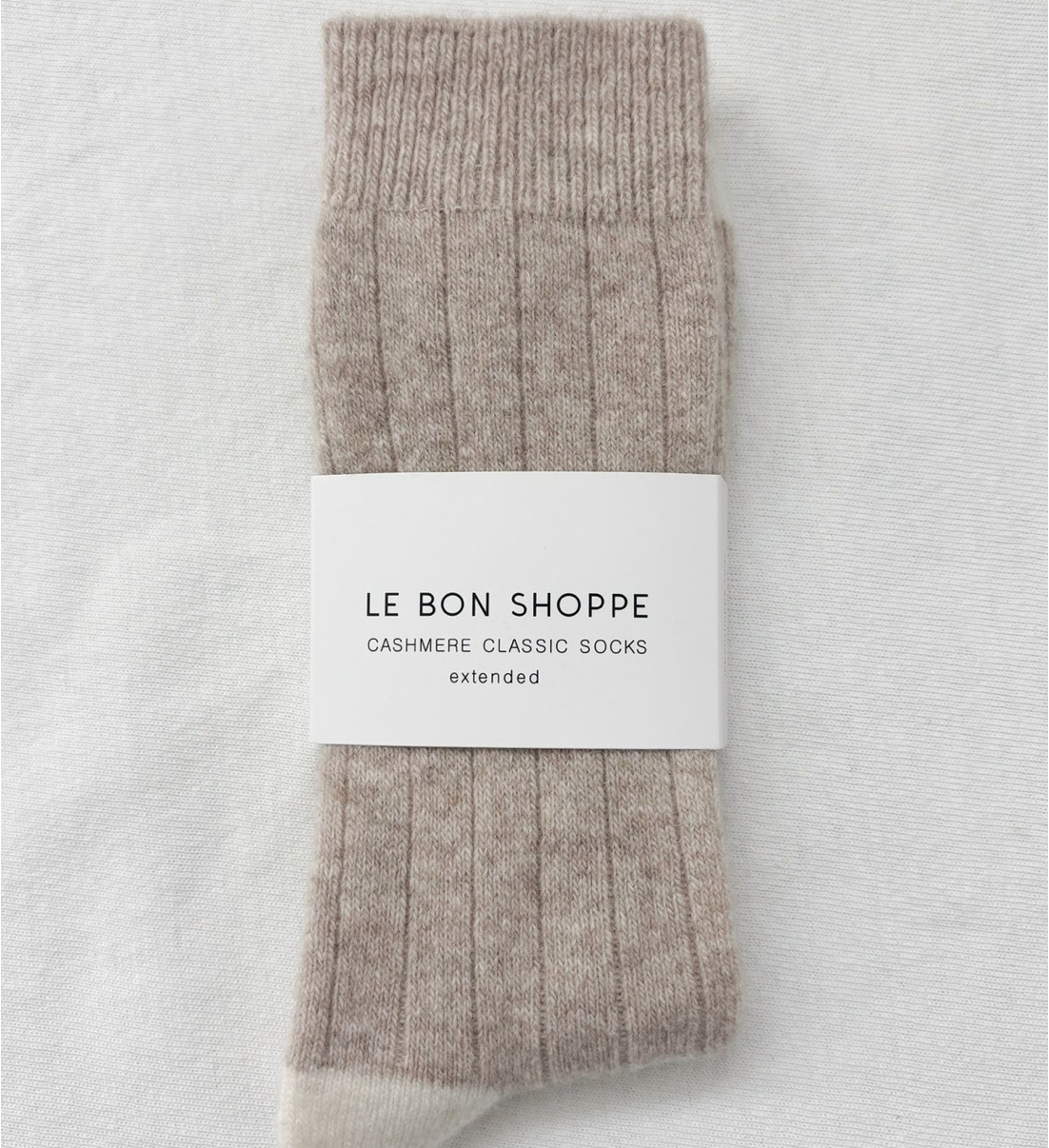 Le Bon Shoppe Classic Extended Cashmere Socks | Fawn