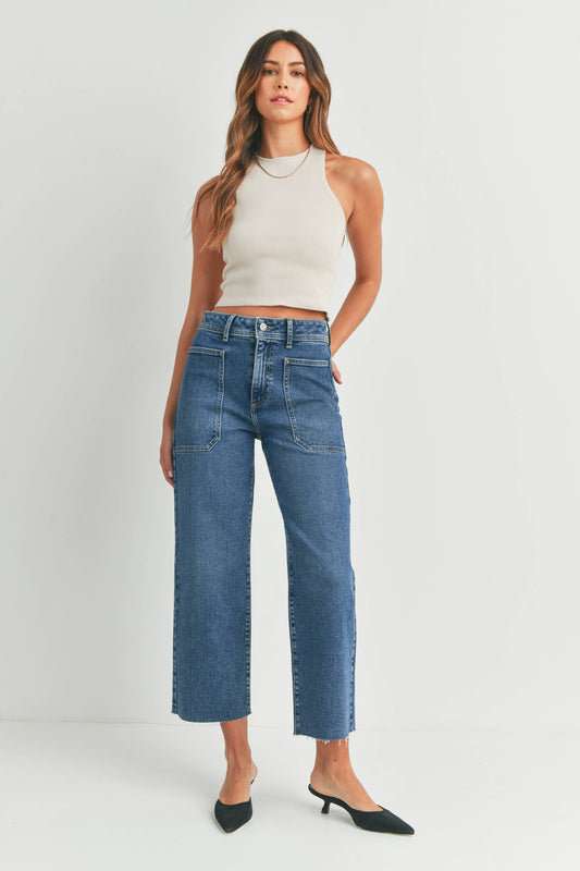 Utility Wide Leg Denim Jeans