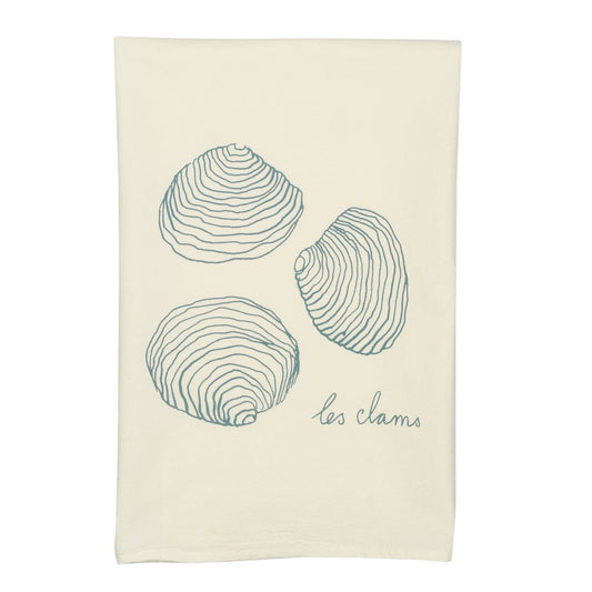 Les clams 100% Cotton Silk Screened Oversized Tea Towel