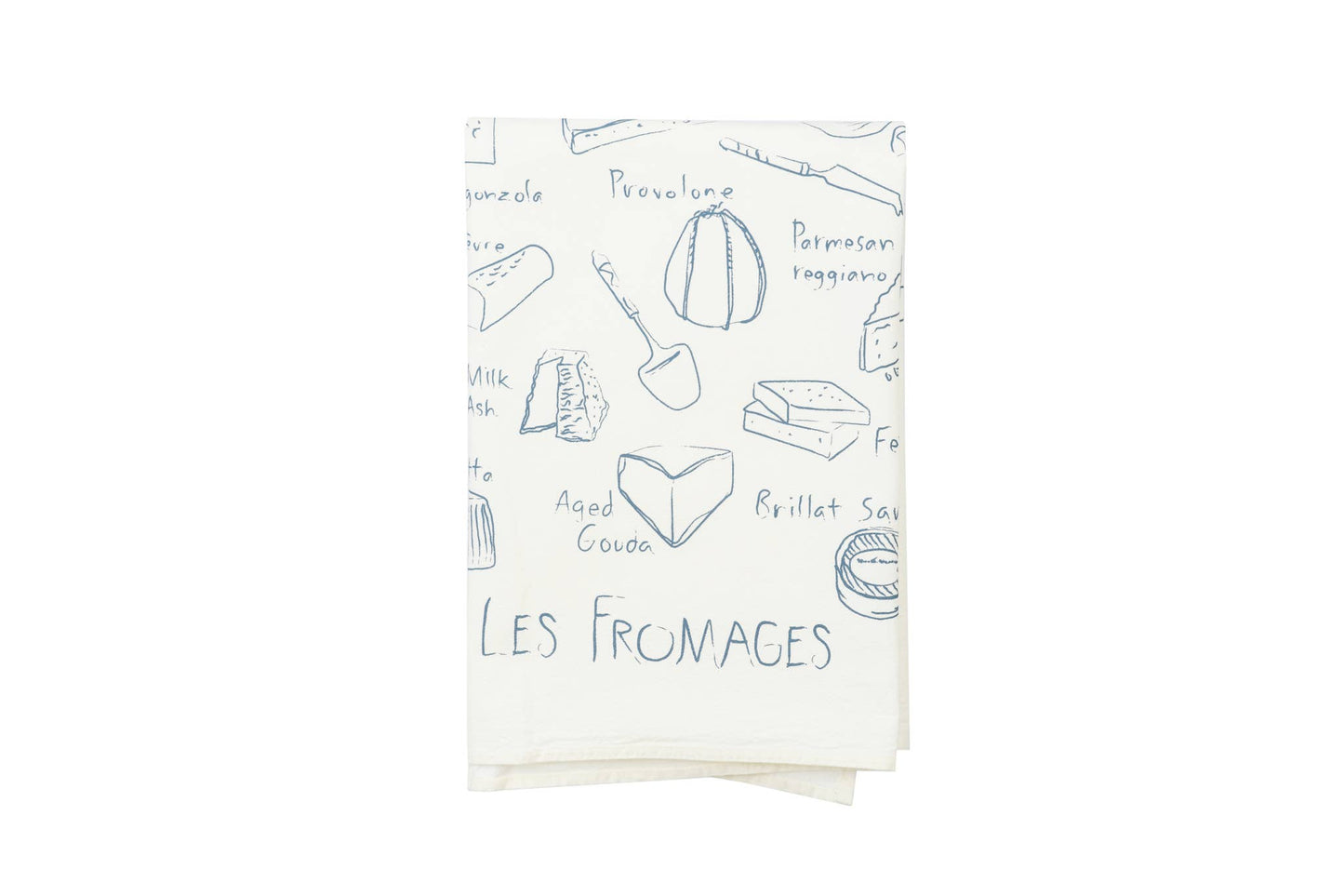 Les fromages 100% Cotton Silk Screened Oversized Tea Towel