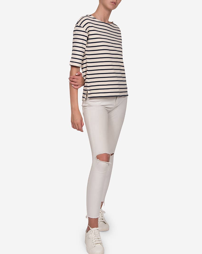 Mariner Striped Top | Navy + Cream