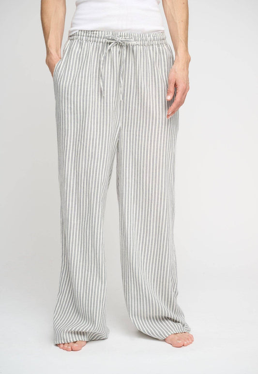 Organic Cotton Striped Flannel Pajama Pants