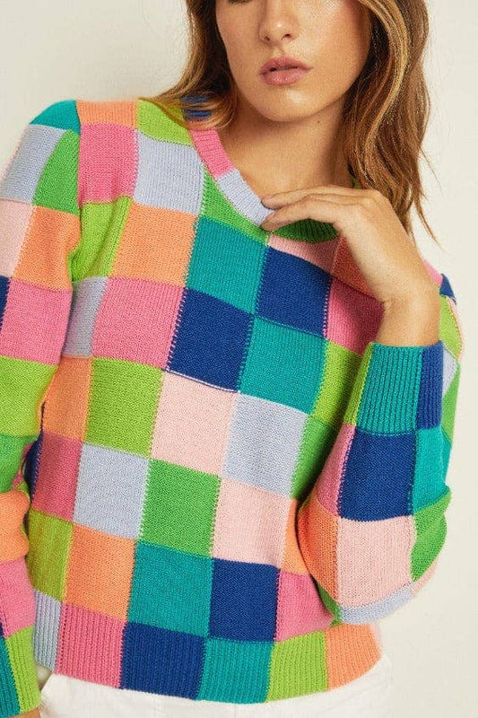 Multi-Color Box Stitch Crew