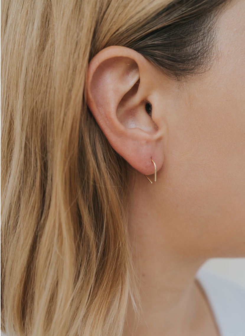 Minimalist Horseshoe Gold Earrings