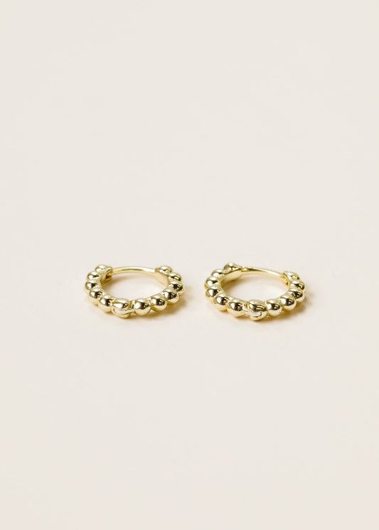 Ball Hoop Gold Earrings | Small