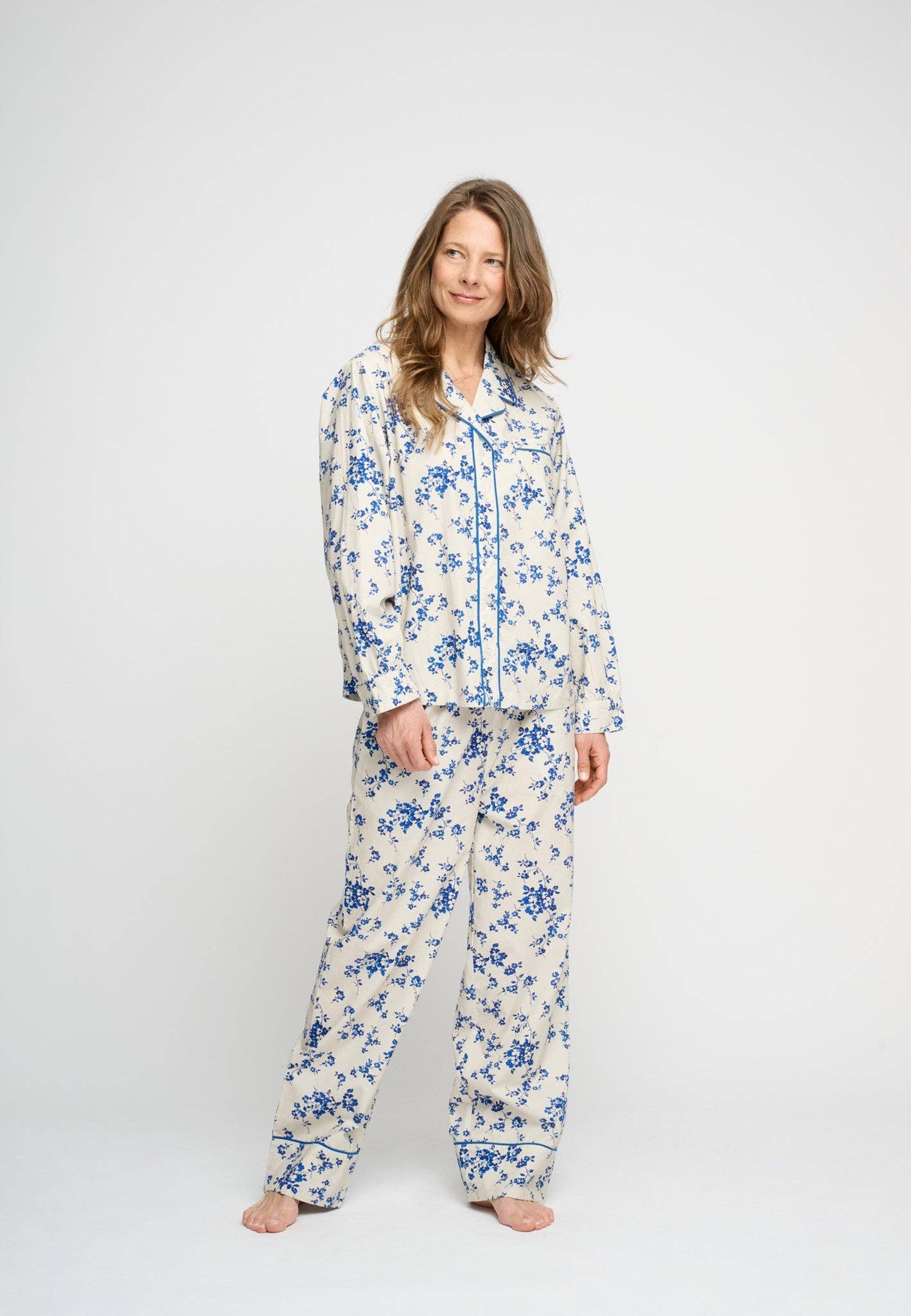 Cotton Poplin Floral Pajama Top