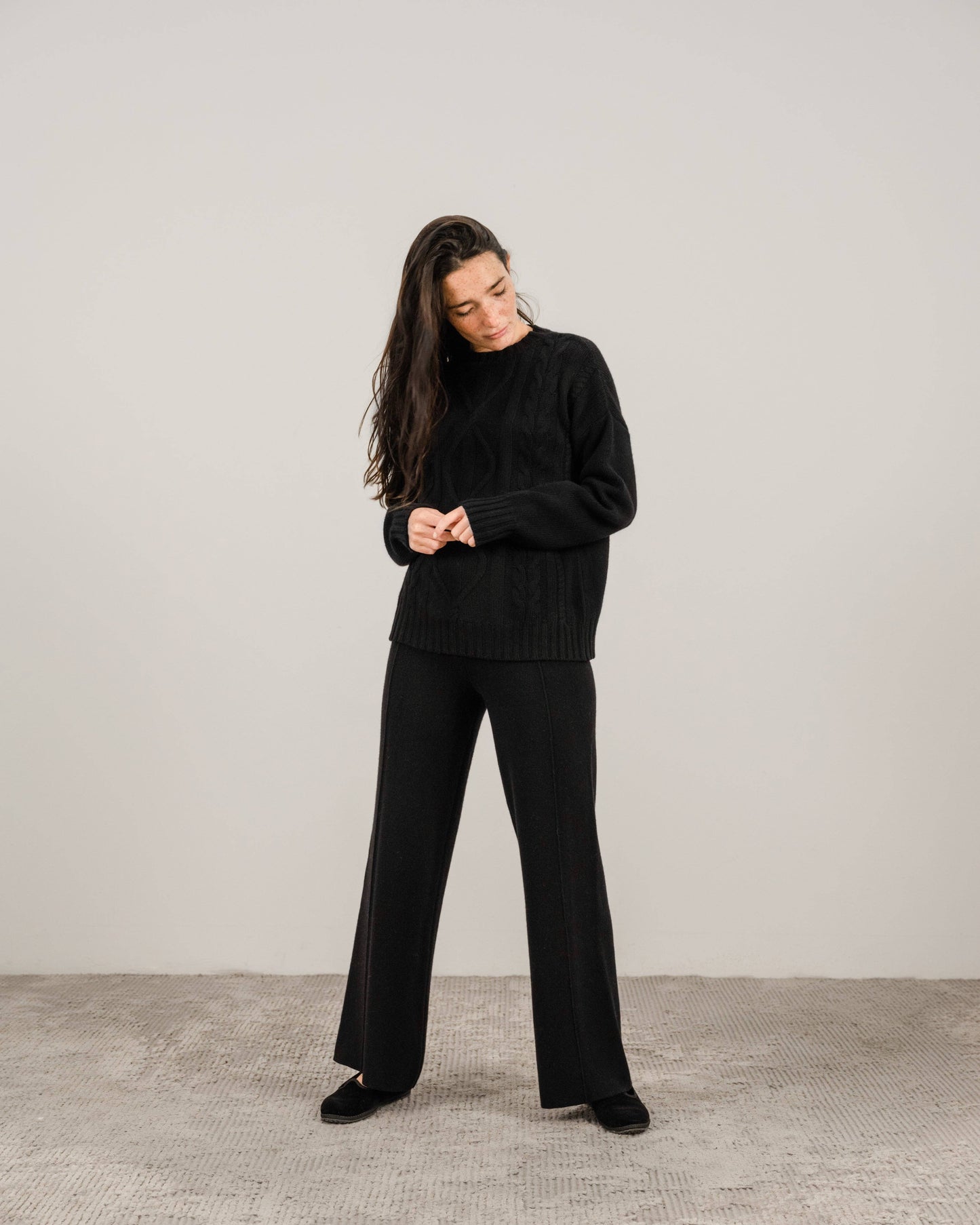 Cashmere Mix Wide Legged Trousers