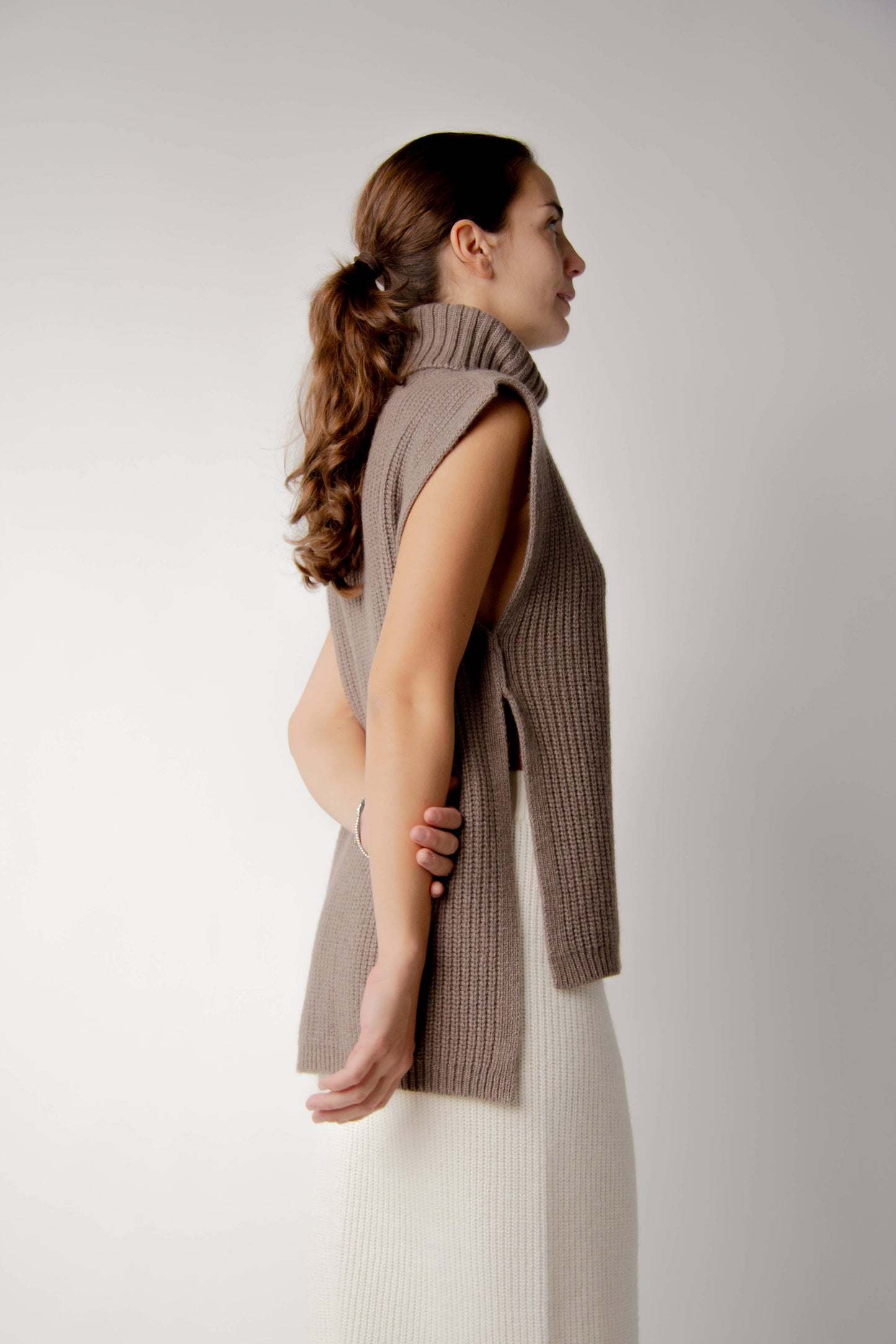 Cashmere Mix Turtleneck Tunic Sweater