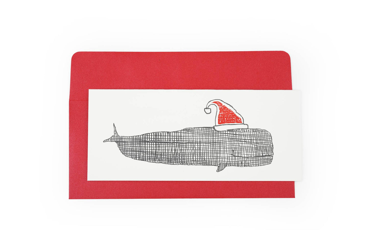 Festive whale greeting card